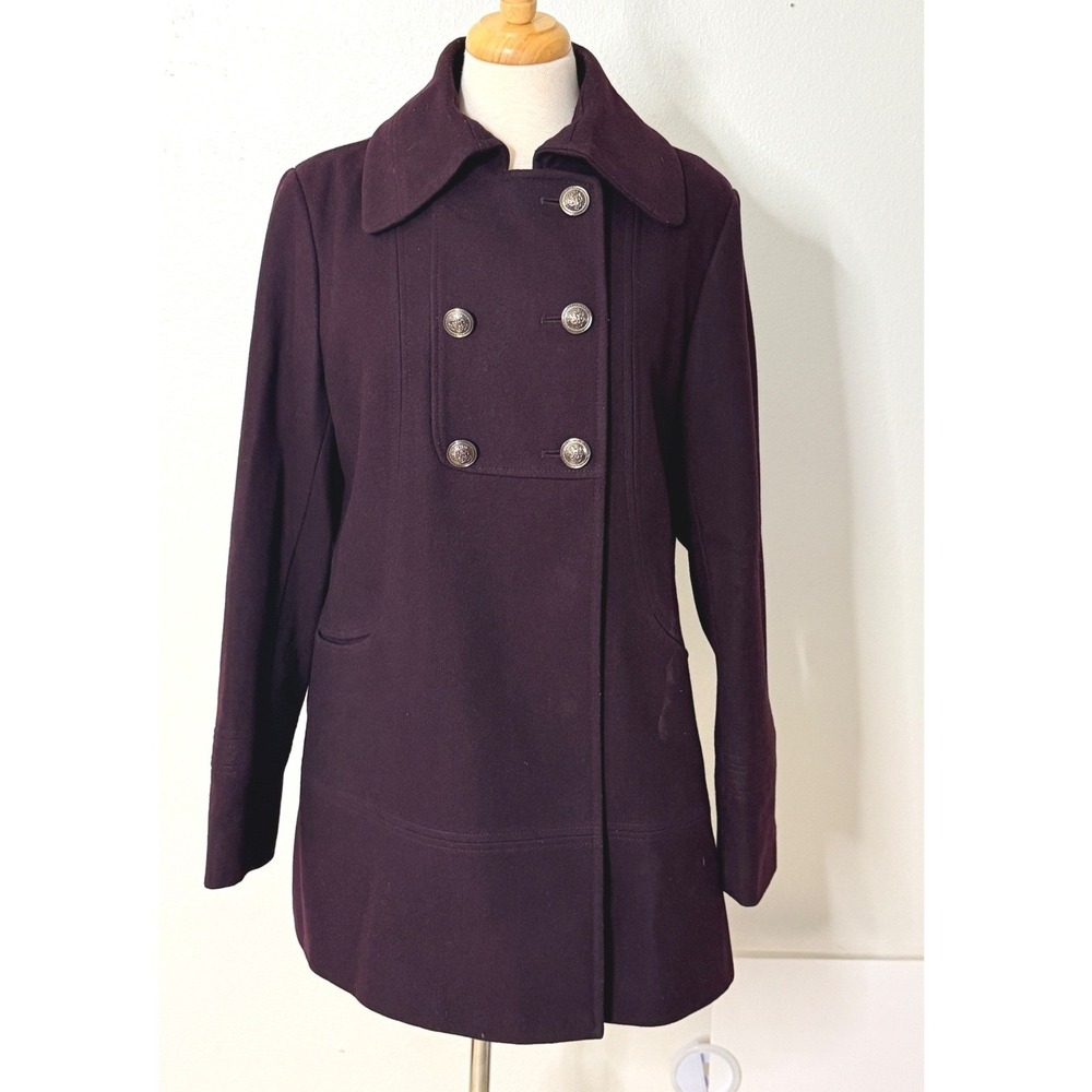 APT 9 Double Breasted Pea Coat Sz‎ Lg Winter Classic Wool Blend Outerwear Jacket